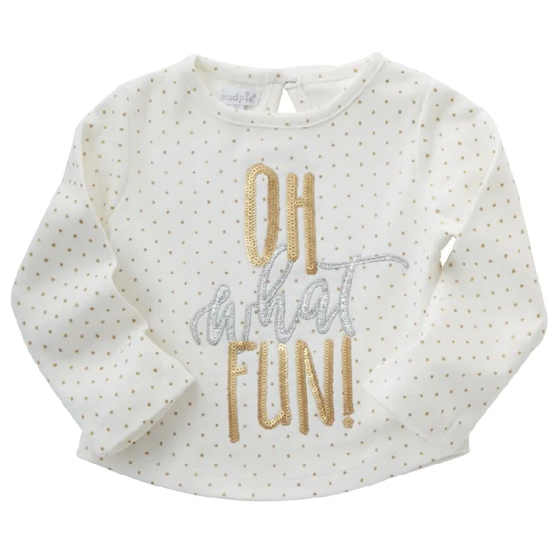 Mud Pie "Oh What Fun" Long Sleeve T Shirt