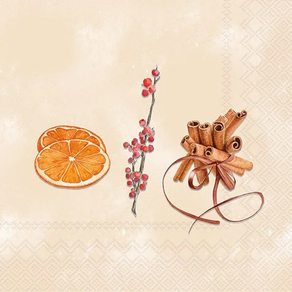 Orange, Berry and Cinamon Paper Napkin - Lunch