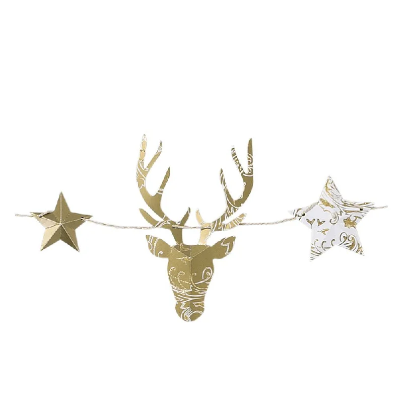 Party Porcelain Gold Stag Garland