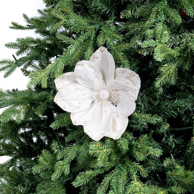 Pearl White Magnolia Flower Pick