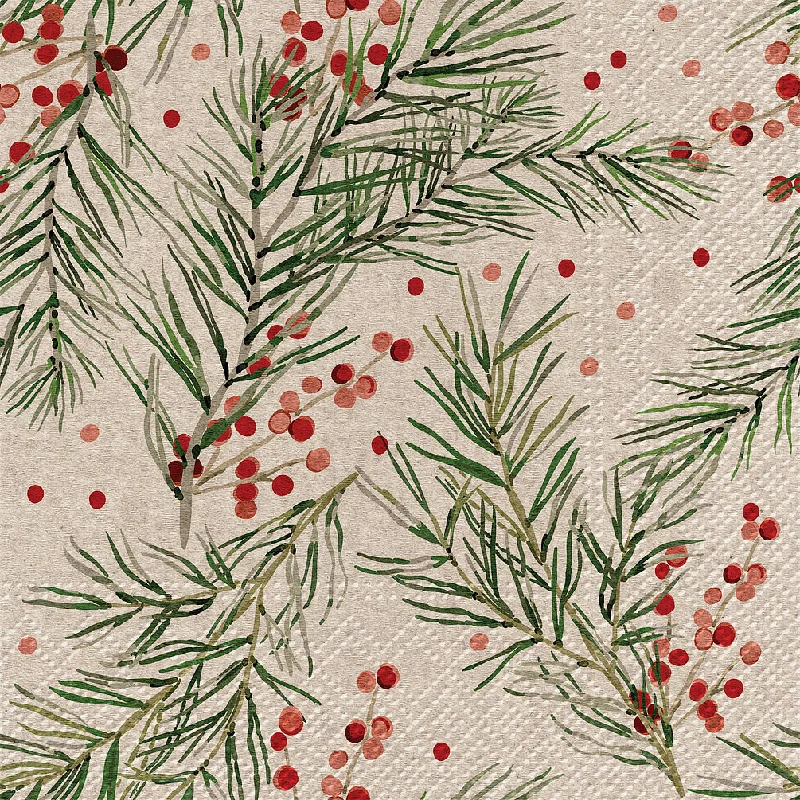 Pine and Berry Paper Napkin - Lunch