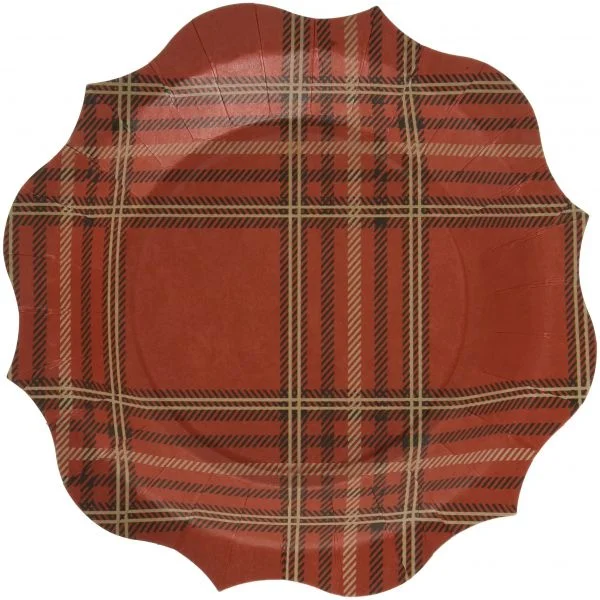 Plaid Forest Paper Plates