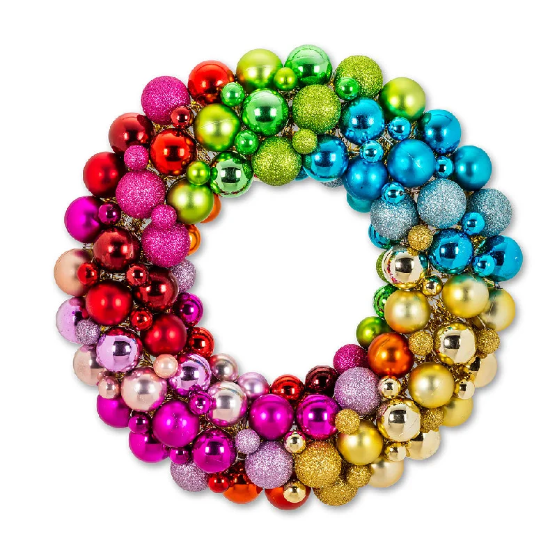 Rainbow Ornament Wreath