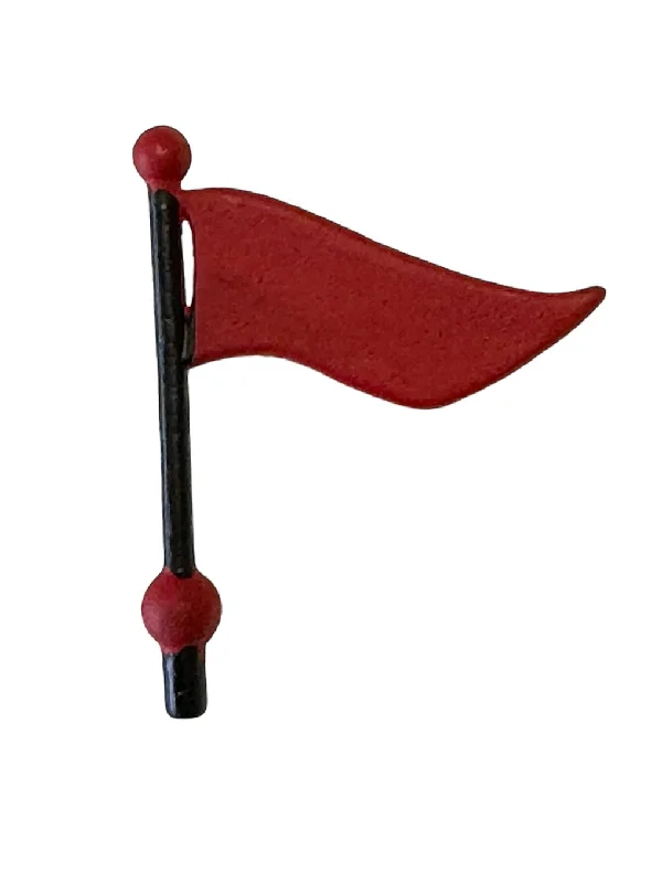 Red Flag w/Black Pole and Red Finials