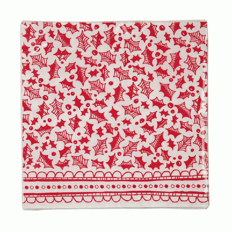 Red & White Christmas Dinner Napkin