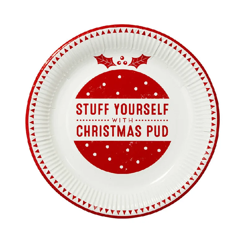 Red & White Christmas Paper Plate