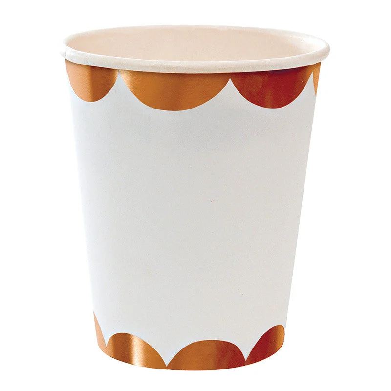 Meri Meri Rose Gold Foil Scalloped Paper Cups