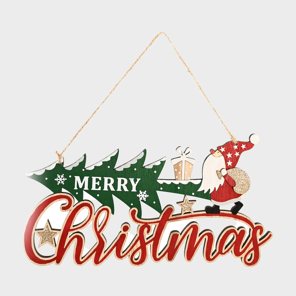 Santa Merry Christmas Sign 30cm