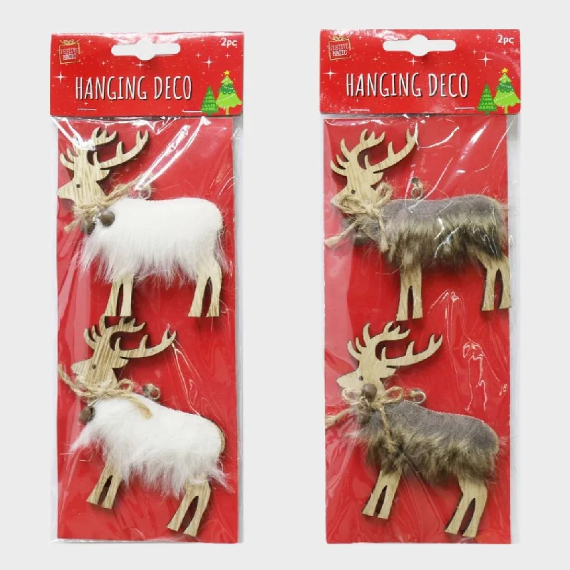 Shaggy Reindeer Decorations