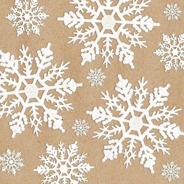 Snowflakes on Eco Paper Lunch Napkins