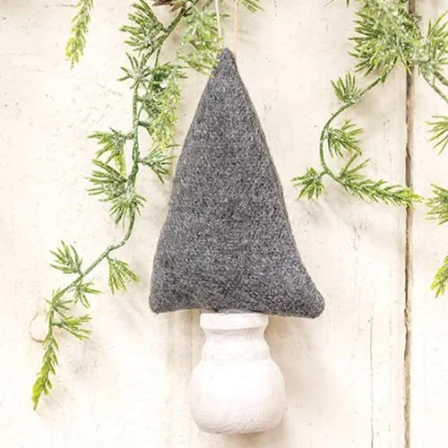 Solid Gray Fabric Christmas Tree Ornament 6