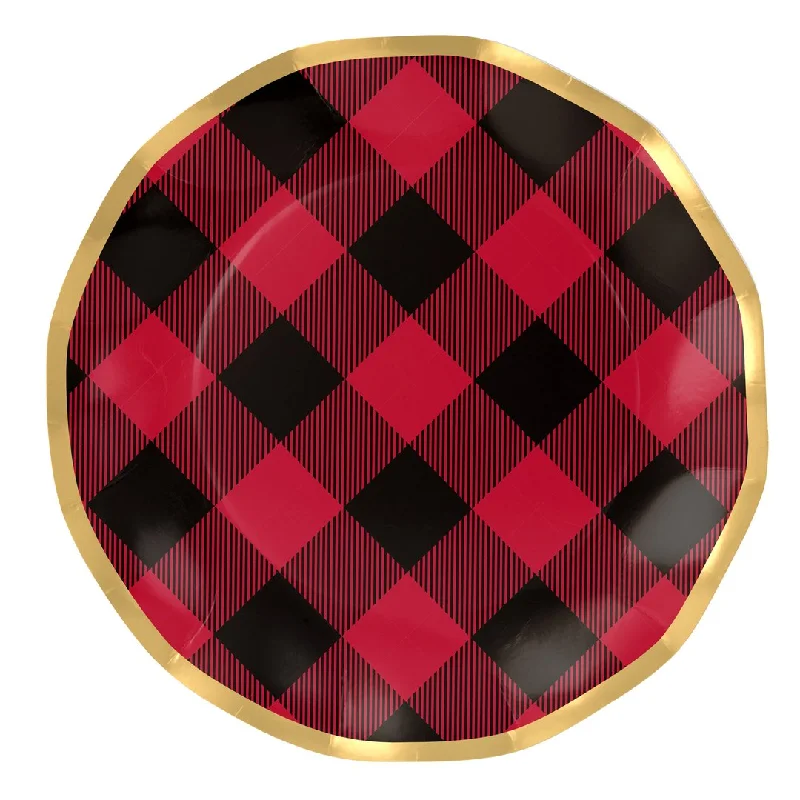 Sophistiplate Buffalo Check Wavy Paper Dinner Plate