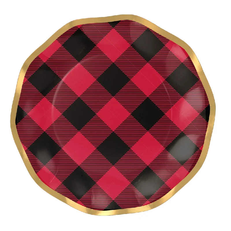 Sophistiplate Buffalo Check Wavy Paper Salad Plate