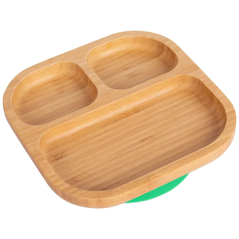 Square Divider Bamboo Suction Plate - By Tiny Dining