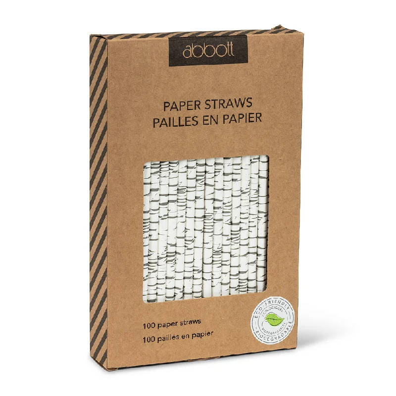 Straws with Birch Print - Box of 100