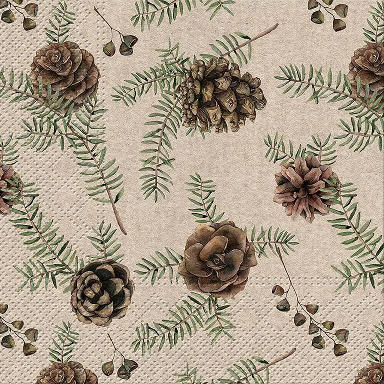 Vintage Pinecone Paper Napkins