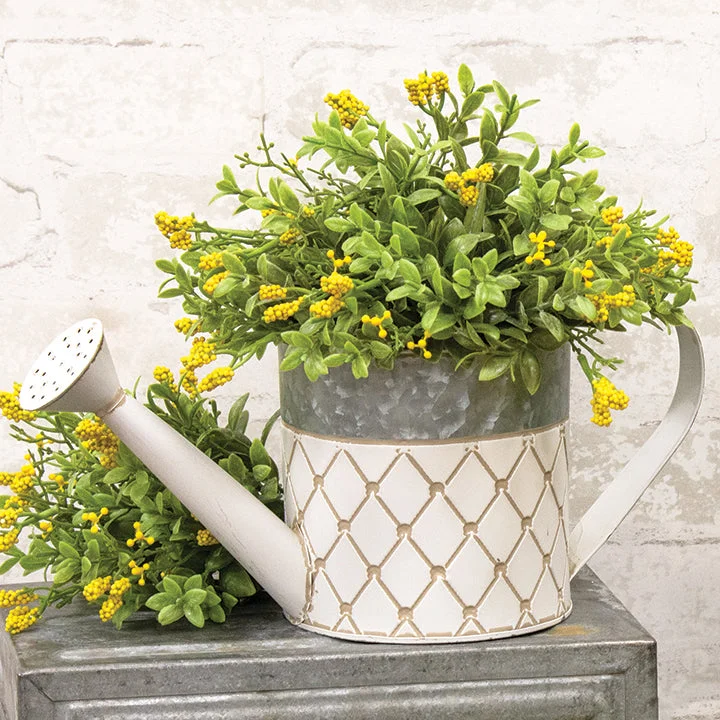 White Diamond Pattern Watering Can