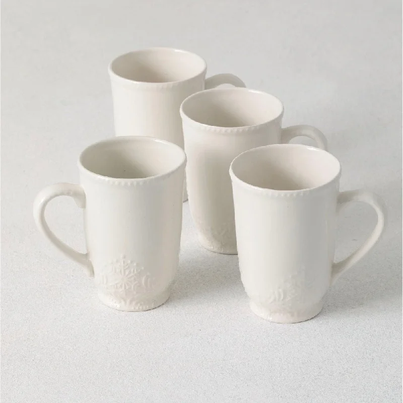 White Snowflake Mug - set of 4