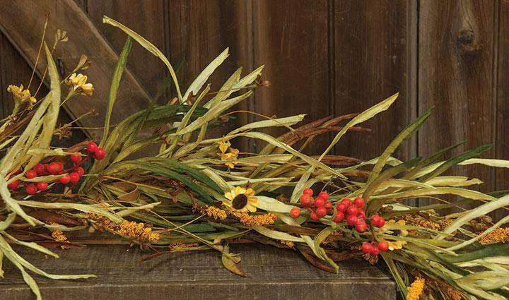 Wild Sunflower & Grass Garland 4ft