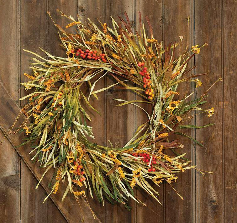 Wild Sunflower & Grass Wreath, 22"