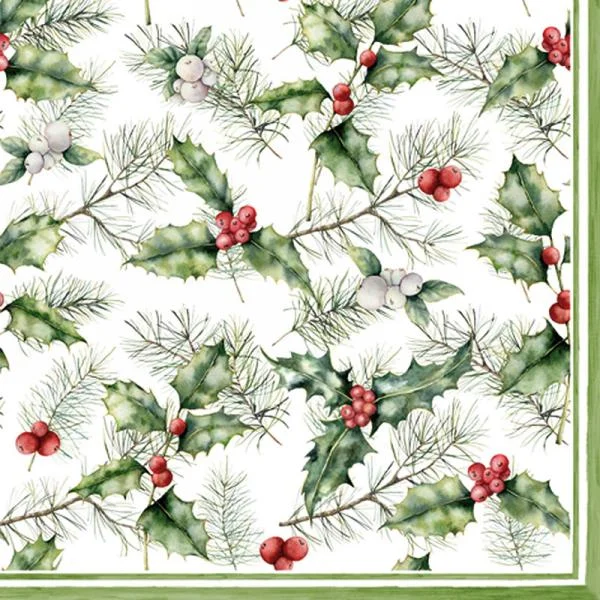 Winter Berries Paper Lunch Napkins