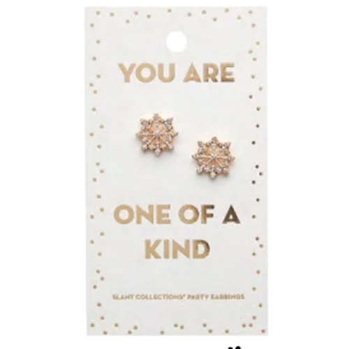 "You Are One of a Kind" Snowflake Party Earrings