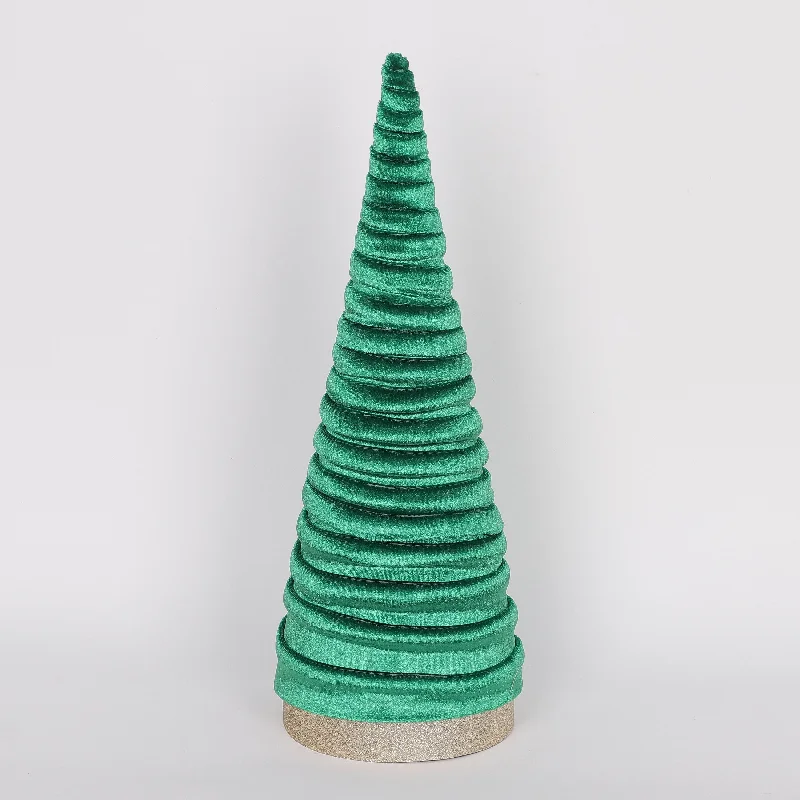 Green spiral fabric tree