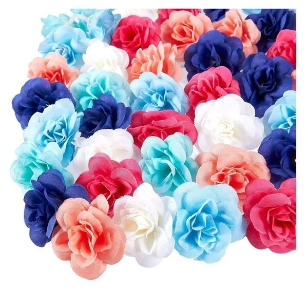 60PCS Artificial Rose Flower Heads Bulk Wedding Baby Showers Crafts, Mix, 3"