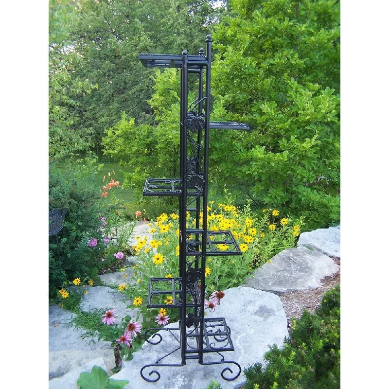 Black Wrought Iron 6-level 65-inch Plant Stand