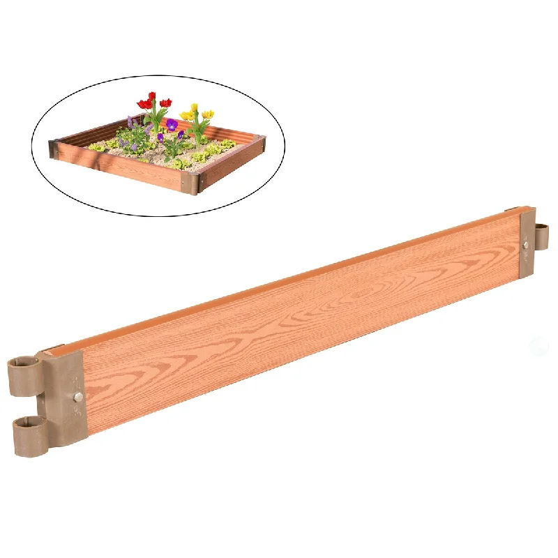 Classic Traditional Durable Wood- Look Raised Outdoor Garden Bed Flower Planter Box