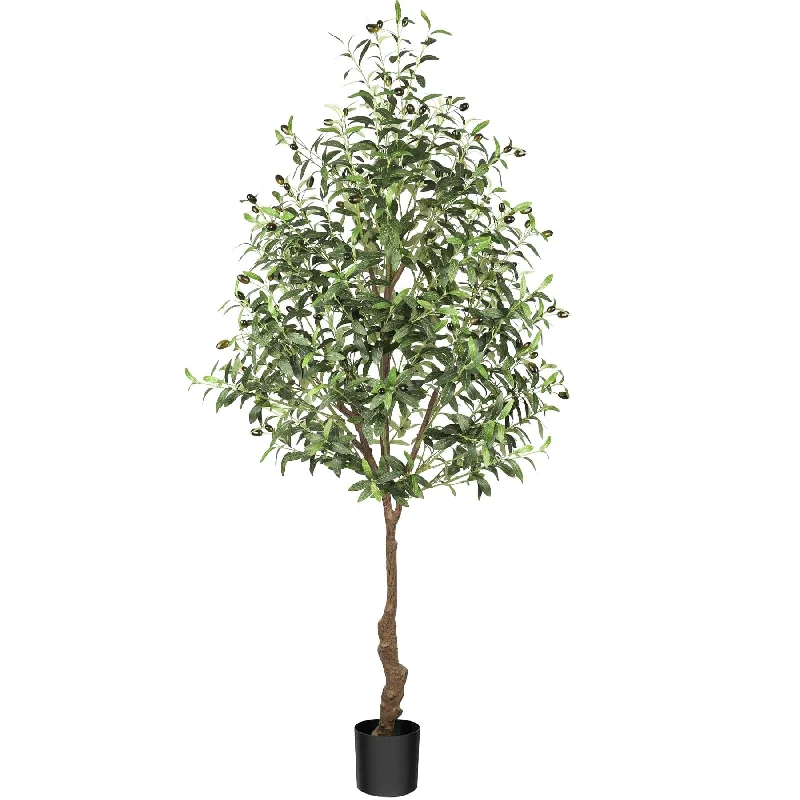 Faux Tree Indoor Artificial Olive Tree with Leaves and Fruits