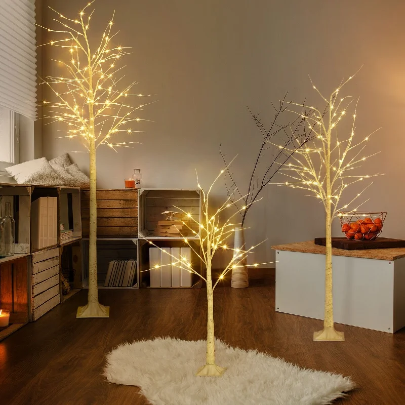 LED Lighted Birch Tree with Fairy Lights for Decoration Inside Outside