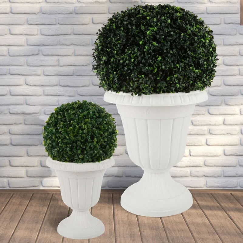 Pure Garden Large and Small Outdoor Urn Planter 2-Pack - Pack of 2