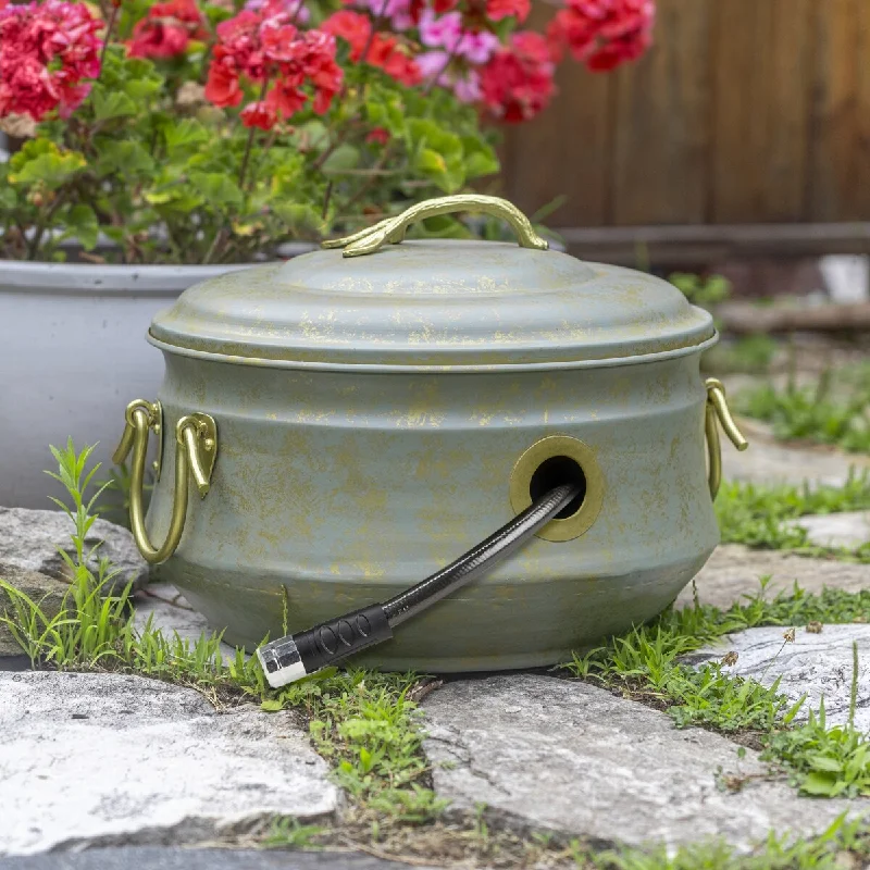 Sedona Hose Pot with Lid, Brass Accents by Good Directions