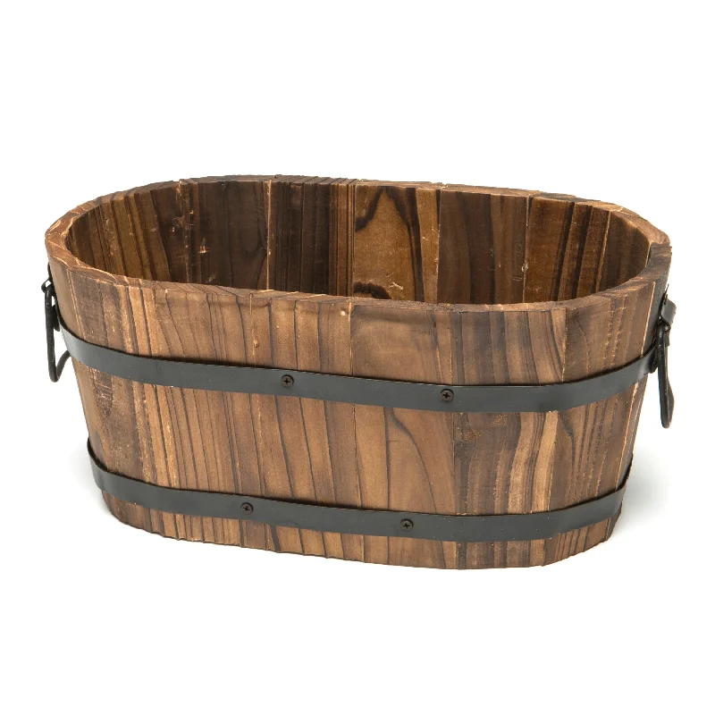 Small Oval Wooden Planter