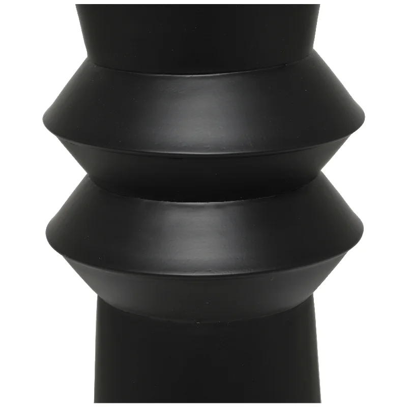 The Novogratz Black Metal Tall Art Deco Fluted Floor Vase