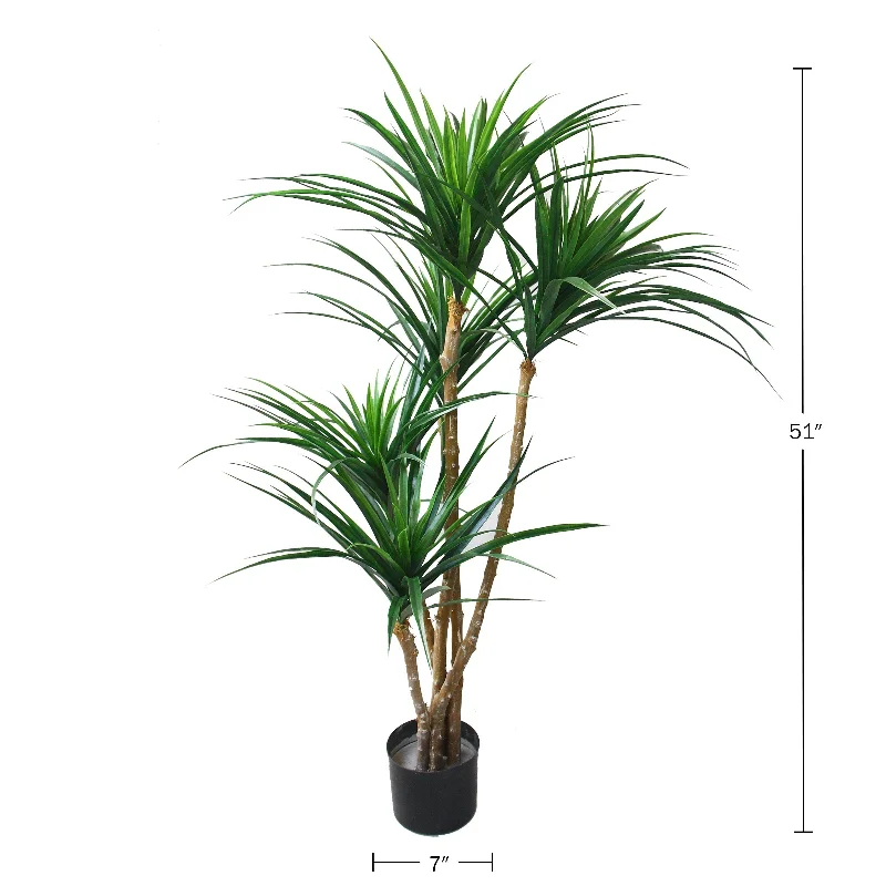 Tropical UV Resistant Yucana Artificial Tree with Rubber Leaves and Natural