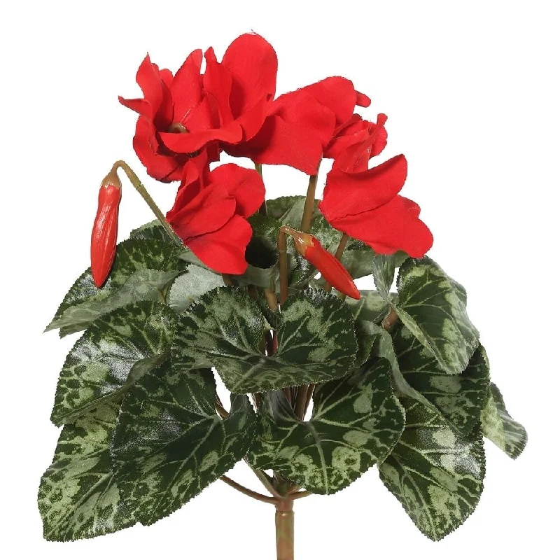 Vickerman 11" Red Cyclamen Floral Bush